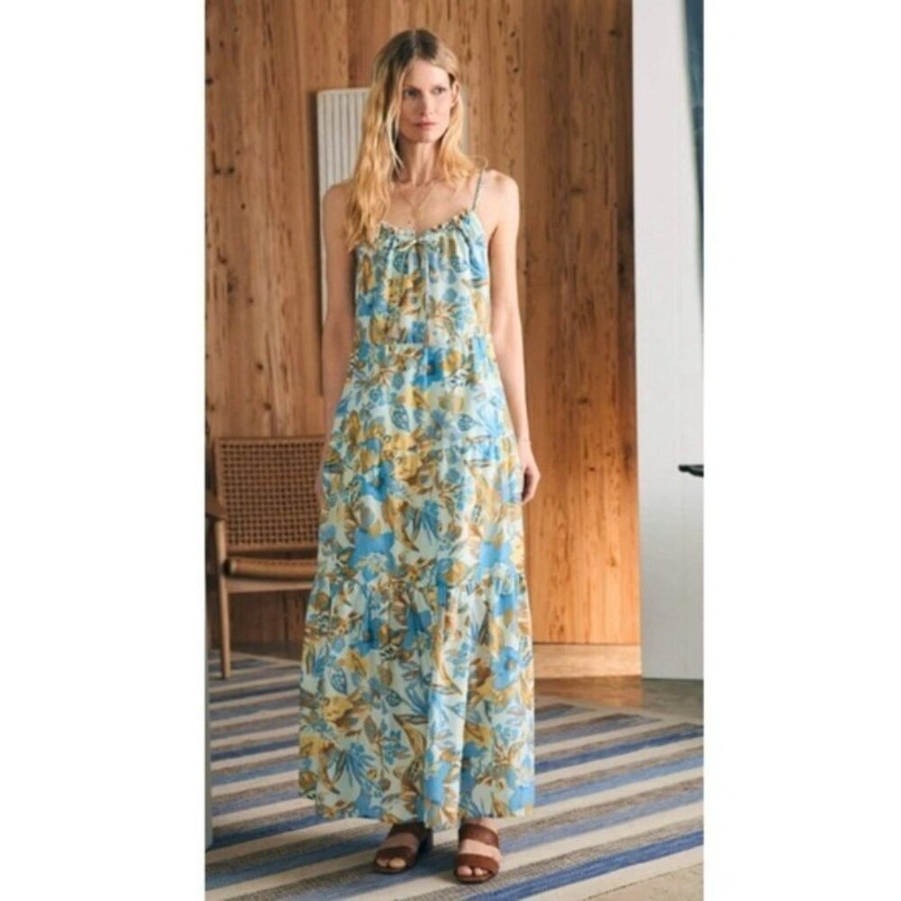 NWT FAHERTY‎ Women's MEDIUM Sun Chaser Maxi Dress SILK Blend Paradise Blossom